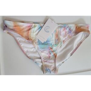 NWT Calme XXL Tie Dye Teal Hipster Bikini Swim Bottom 125121
